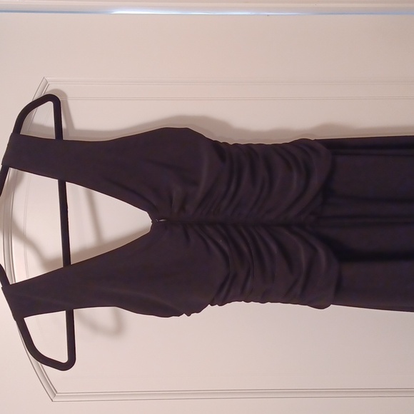 Black Draped Front Jumpsuit. Size 10. - Picture 3 of 7